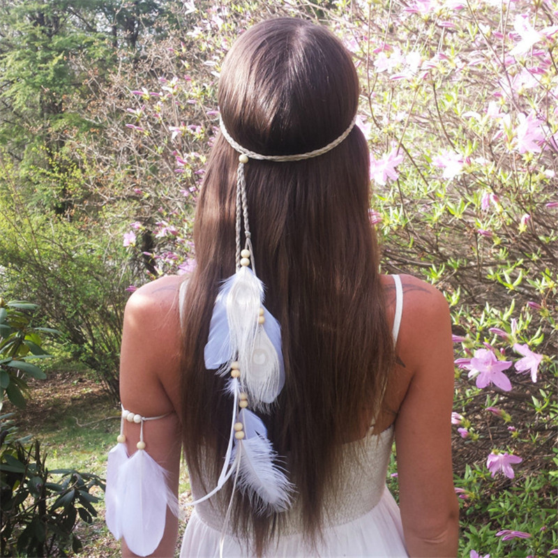 Women Accessories India - Ấn Độ Trắng Lông Vũ Đầu