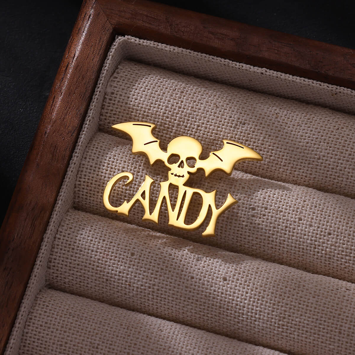 Women Accessories Name - Customized Name Skeleton Bat Brooch For