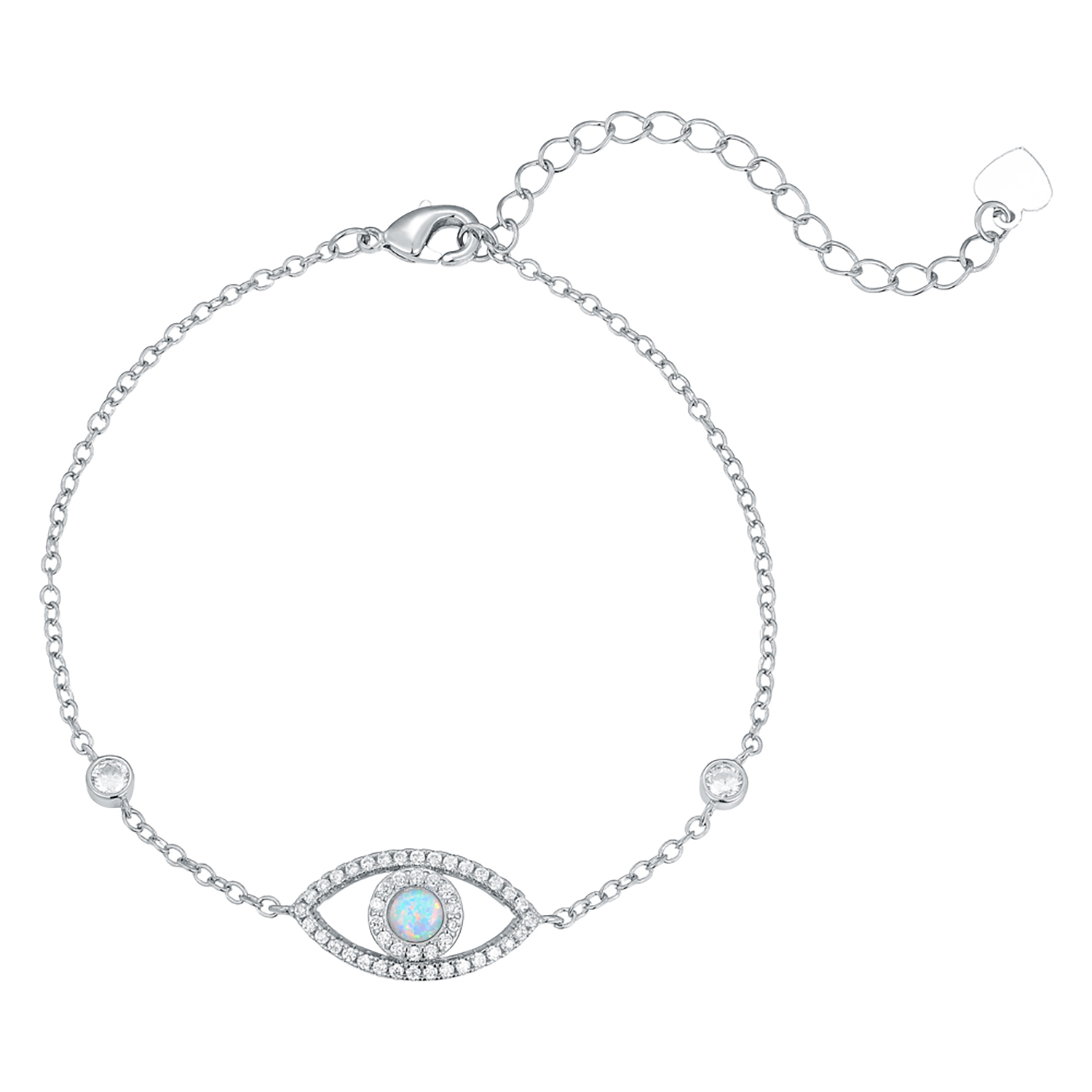 Evil Eye Bracelet - Trendy Blue Fire Opal Cubic Zircon