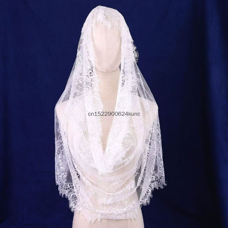 Women Accessories India - Women's Bridal Muslim Wedding Embroidered Headveil