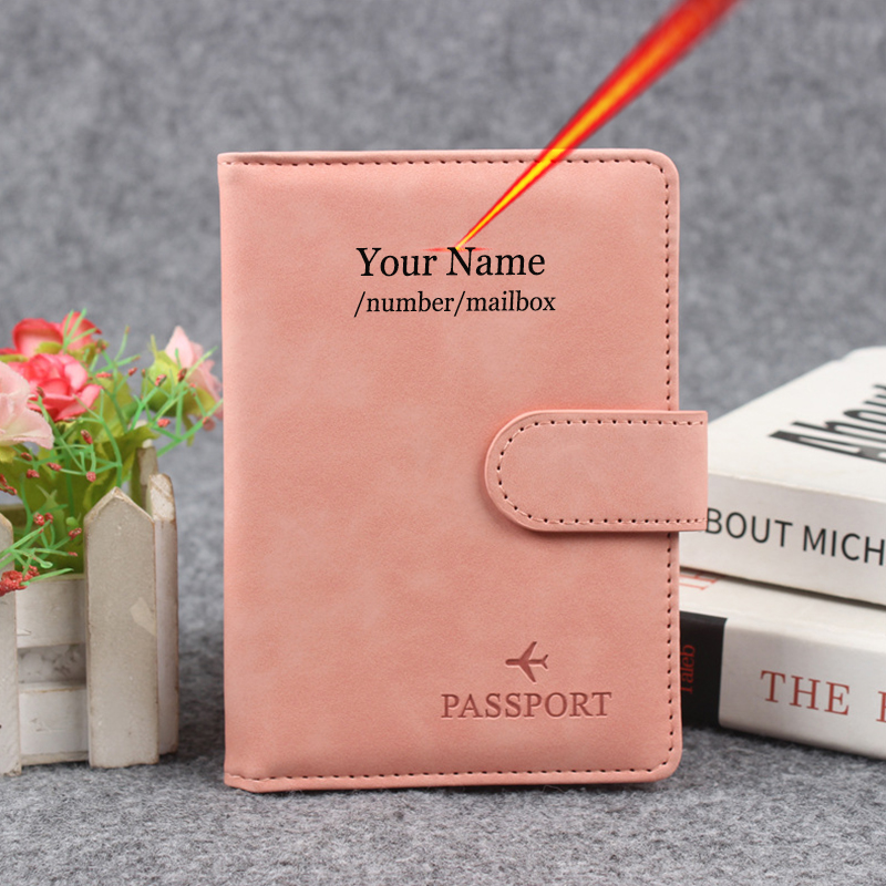 Women Accessories Name - Magnetic Button Passport Cover Customize Name