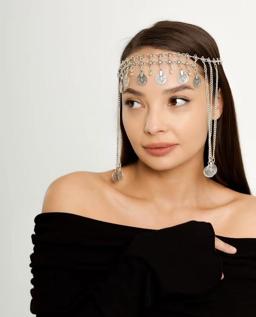 Women Accessories India - Retro Silvery Alloy Chain Forehead Headpiece