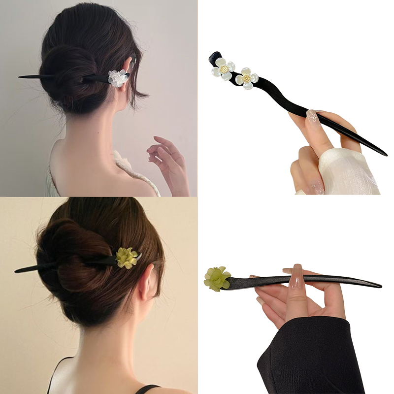 Women Accessories Shop - Vintage Chinese Style Wooden Flower Hair
