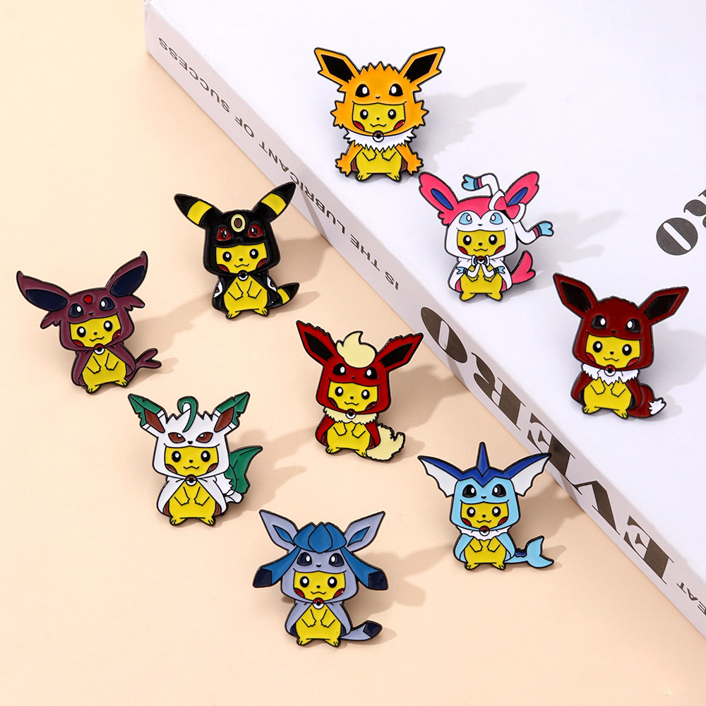 Women Accessories Sale - 9Pcs Anime Pokemon Lapel Pins Cute