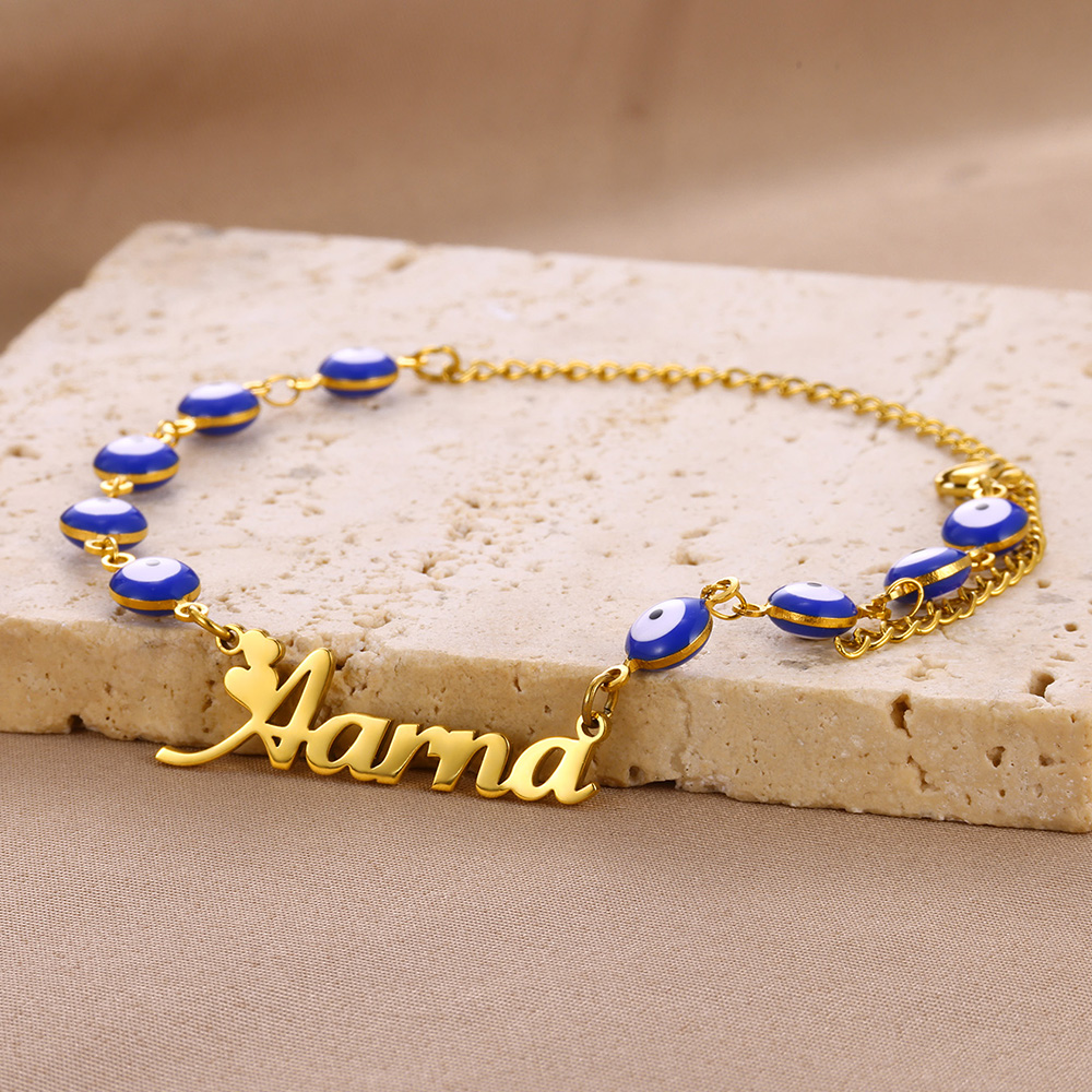 Evil Eye Bracelet - Custom Name Blue Evil Eye Bracelets