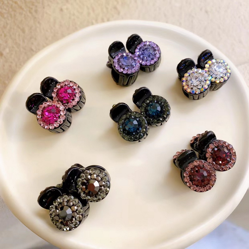 Hair Claw Clip Set - 2pcs/set cute small crystal hair clip