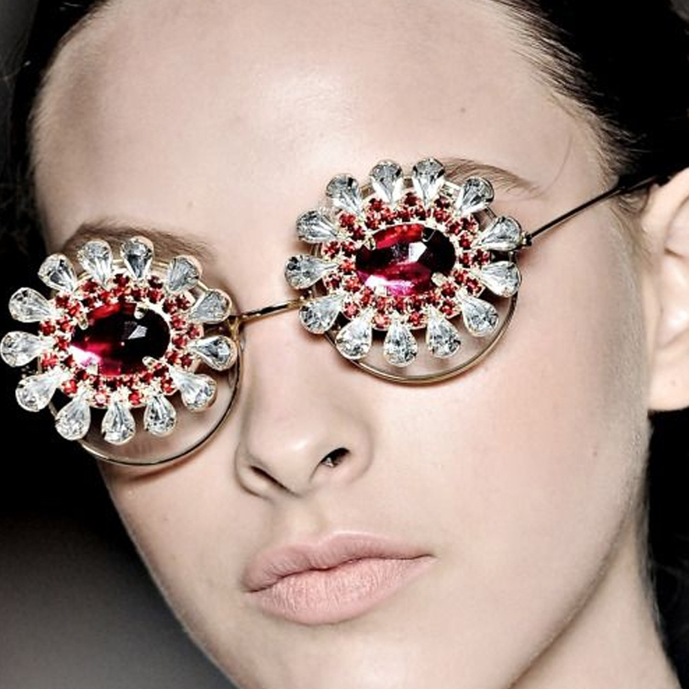 Women Accessories Photos - Stonefans Geometric Crystal Eyeglasses Frame No