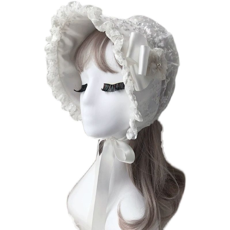 Women Accessories Photos - Adult nightcap visor lace baby bonnet