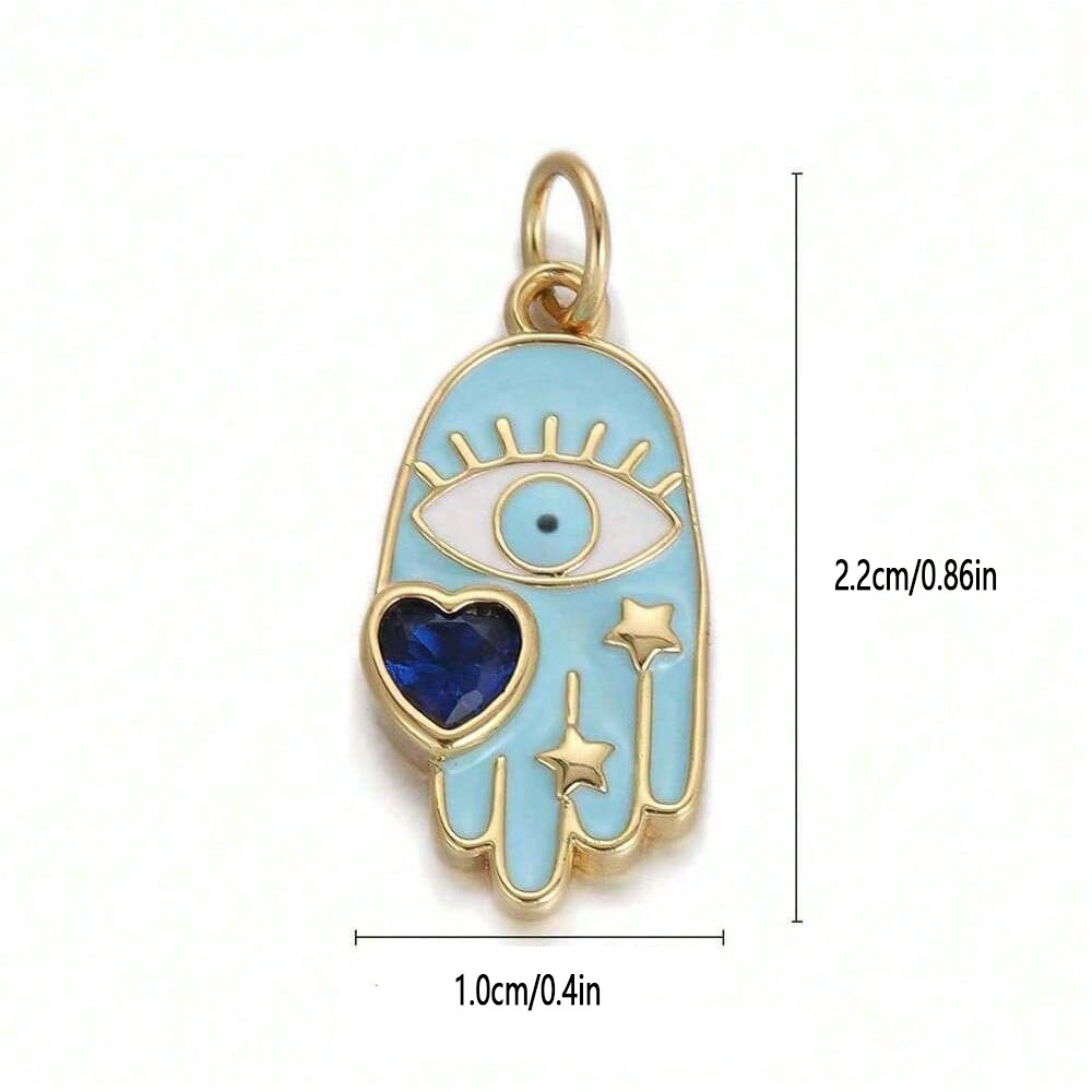 1PC Copper Zircon Plated heart - đánh giá và giá Evil Eye Bracelet