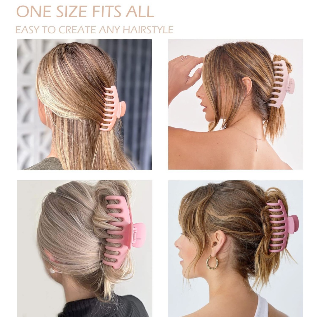 12Pcs Neutral Tone Plastic Hai - đánh giá và giá Hair Claw Clip Set