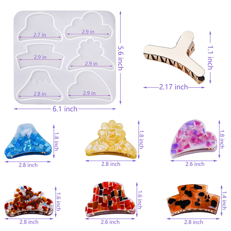 Vuốt Tóc Kẹp Nhựa Silicon Khuô - đánh giá và giá Hair Claw Clip Set