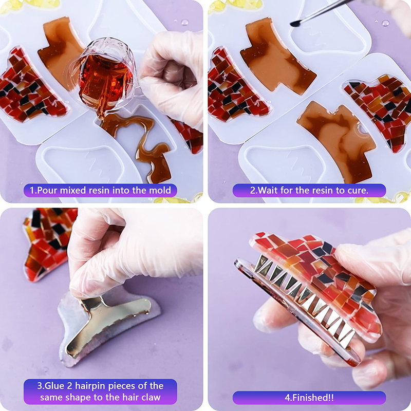 Vuốt Tóc Kẹp Nhựa Silicon Khuô - đánh giá và giá Hair Claw Clip Set