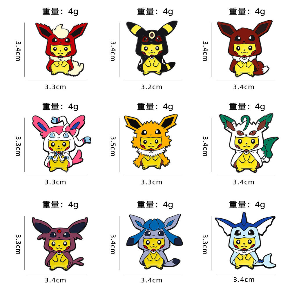 9Pcs Anime Pokemon Lapel Pins  - đánh giá và giá Women Accessories Sale