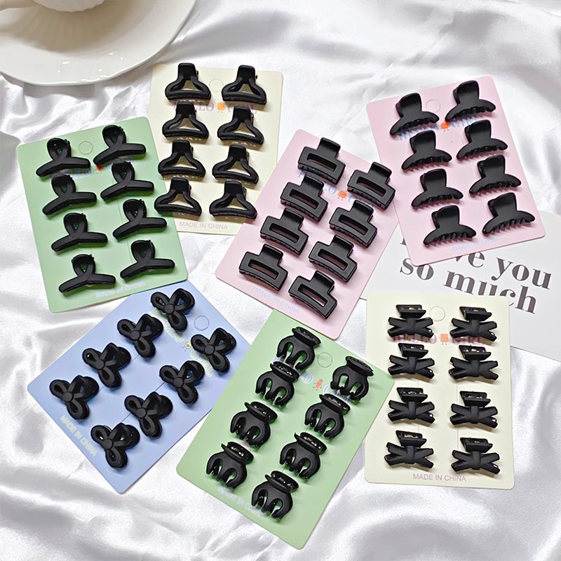 8pcs/set Black Colorful Geomet - đánh giá và giá Hair Claw Clip Set