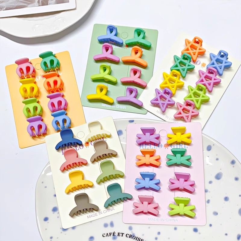 8pcs/set Black Colorful Geomet - đánh giá và giá Hair Claw Clip Set