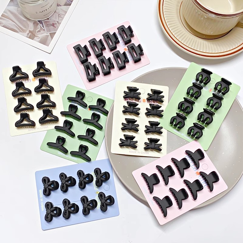8pcs/set Black Colorful Geomet - đánh giá và giá Hair Claw Clip Set
