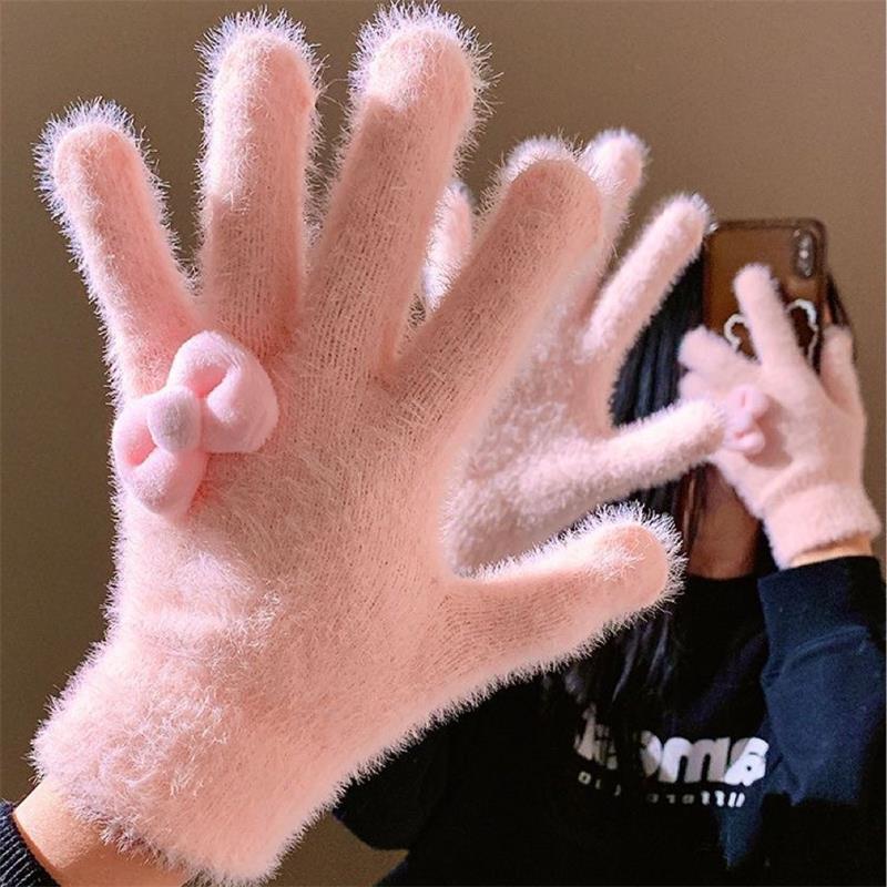Cute Sweet Bow Plush Gloves Fo - đánh giá và giá Women'S Accessories Gift Ideas